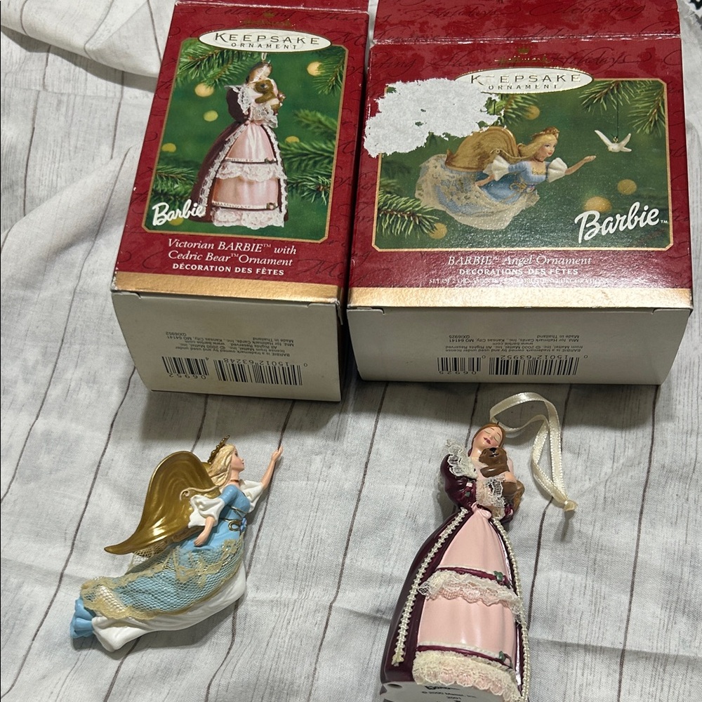 Hallmark  bundle the Label Pink and Blue Victorian Ornaments